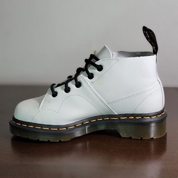 Dr. Martens Church Smooth Leather Monkey Boots White Brown Size 5 Combat Air New - Picture 9 of 16